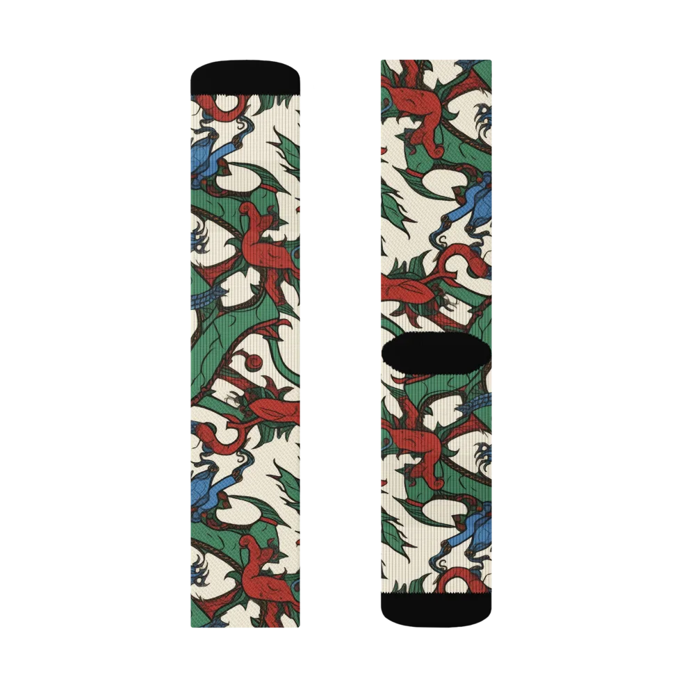Dragonvine on Socks — Right Sock