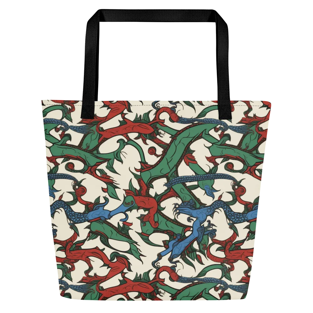 Dragonvine on Large Tote Bag W/ Pocket — Front