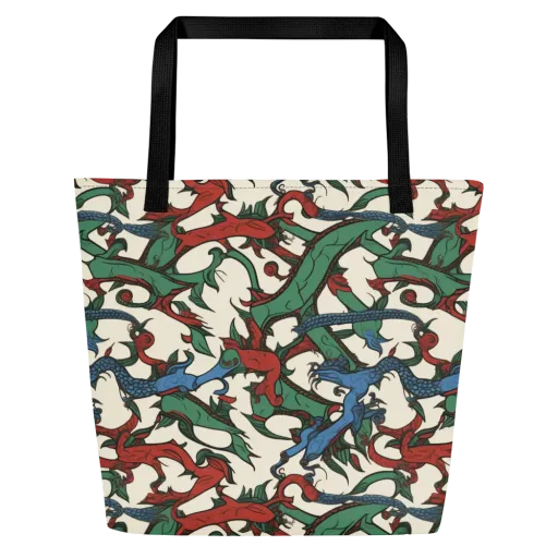 Dragonvine on a Large Tote Bag W/ Pocket