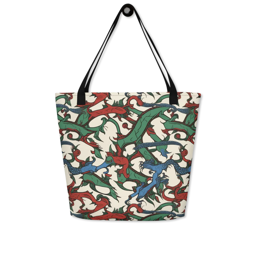 Dragonvine on Large Tote Bag W/ Pocket — Front