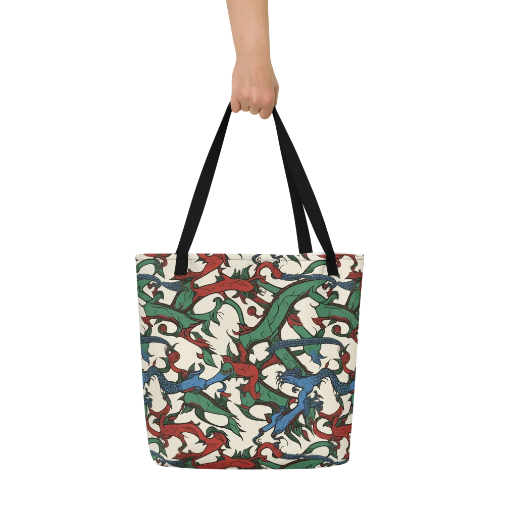 Dragonvine on Large Tote Bag W/ Pocket — Front