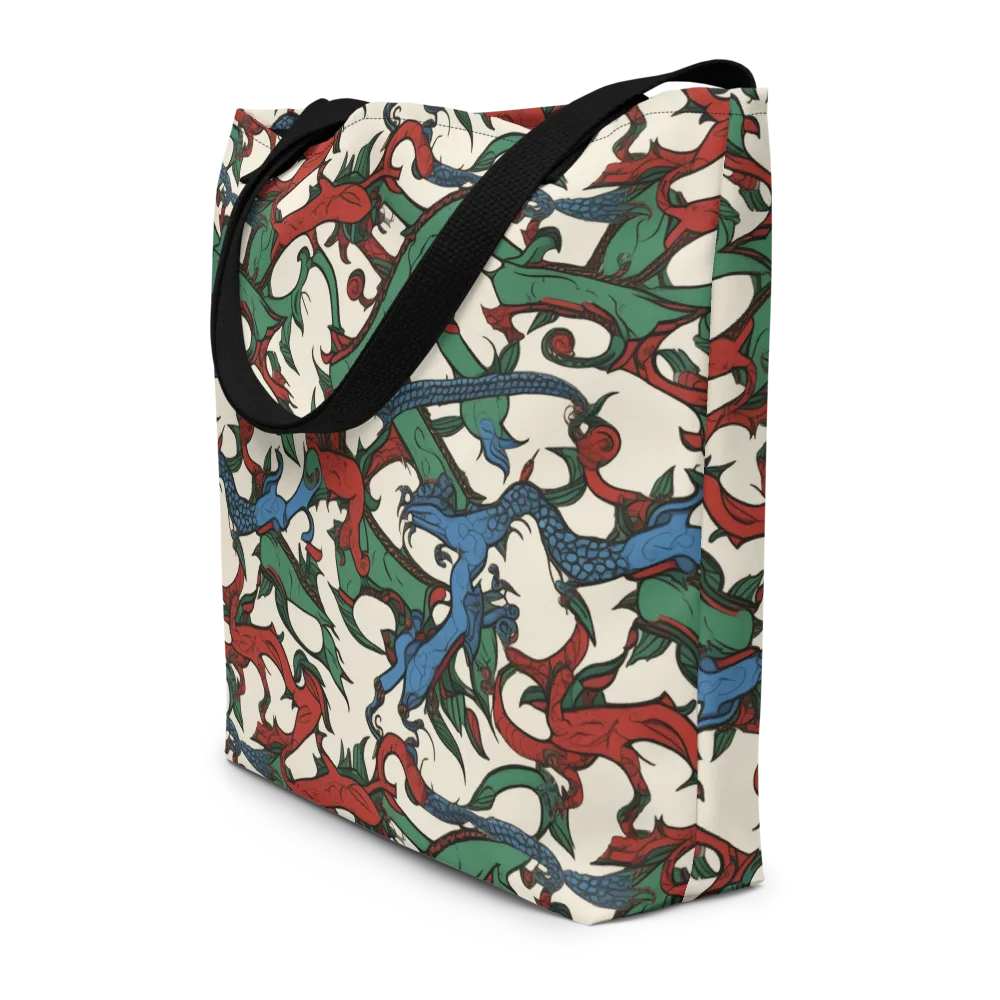Dragonvine on Large Tote Bag W/ Pocket — Front