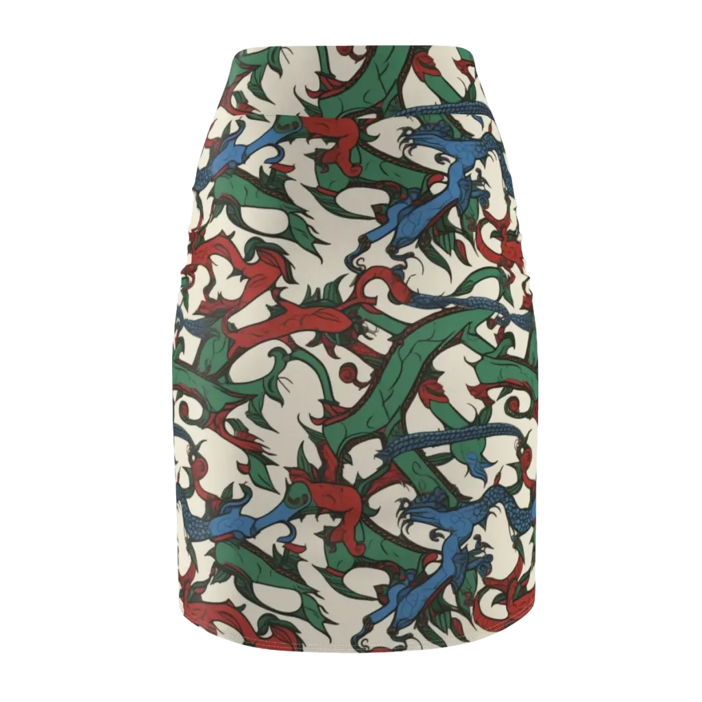 Dragonvine on Pencil Skirt — Back