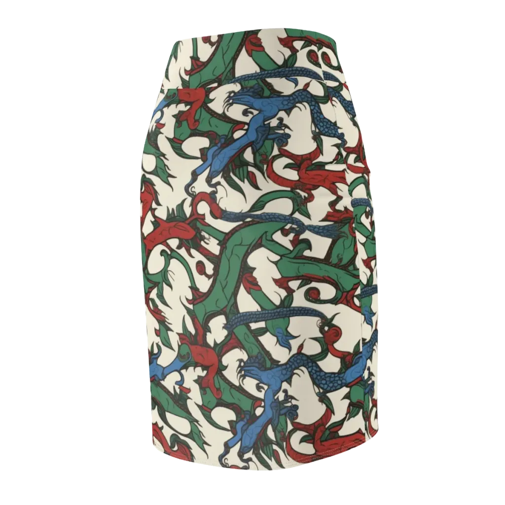 Dragonvine on Pencil Skirt — Back Side