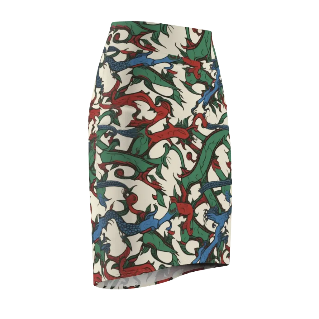 Dragonvine on Pencil Skirt — Front Side