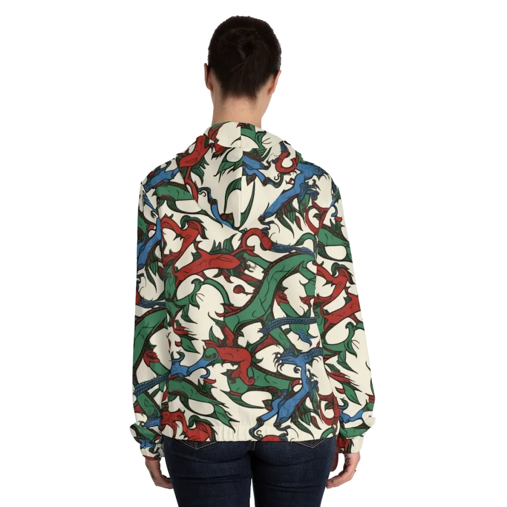 Dragonvine on Women's Full-Zip Hoodie — Back On Person