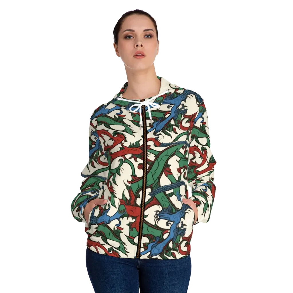 Dragonvine on Women's Full-Zip Hoodie — Front On Person