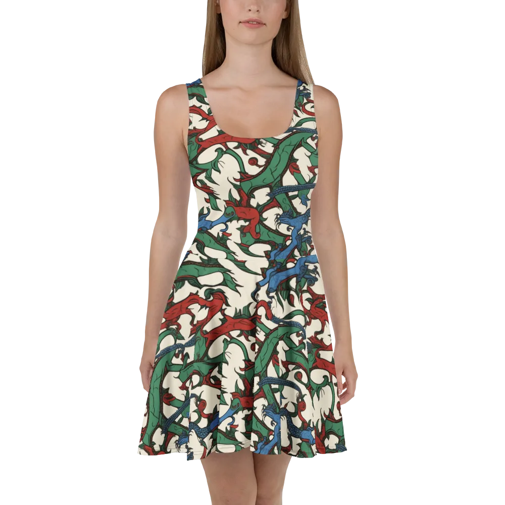 Dragonvine on Skater Dress — Front