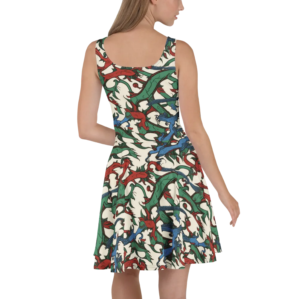 Dragonvine on Skater Dress — Back