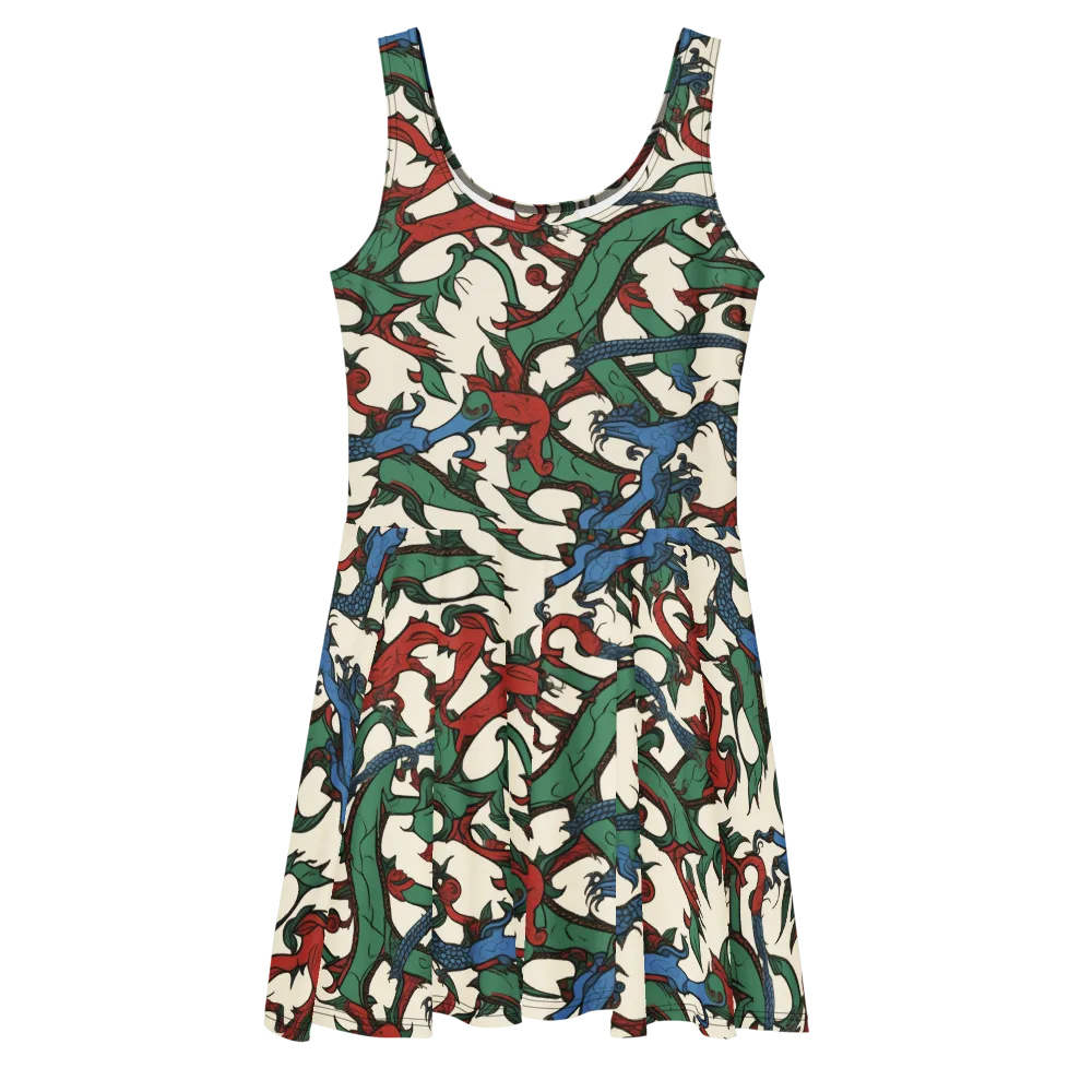 Dragonvine on Skater Dress — Front