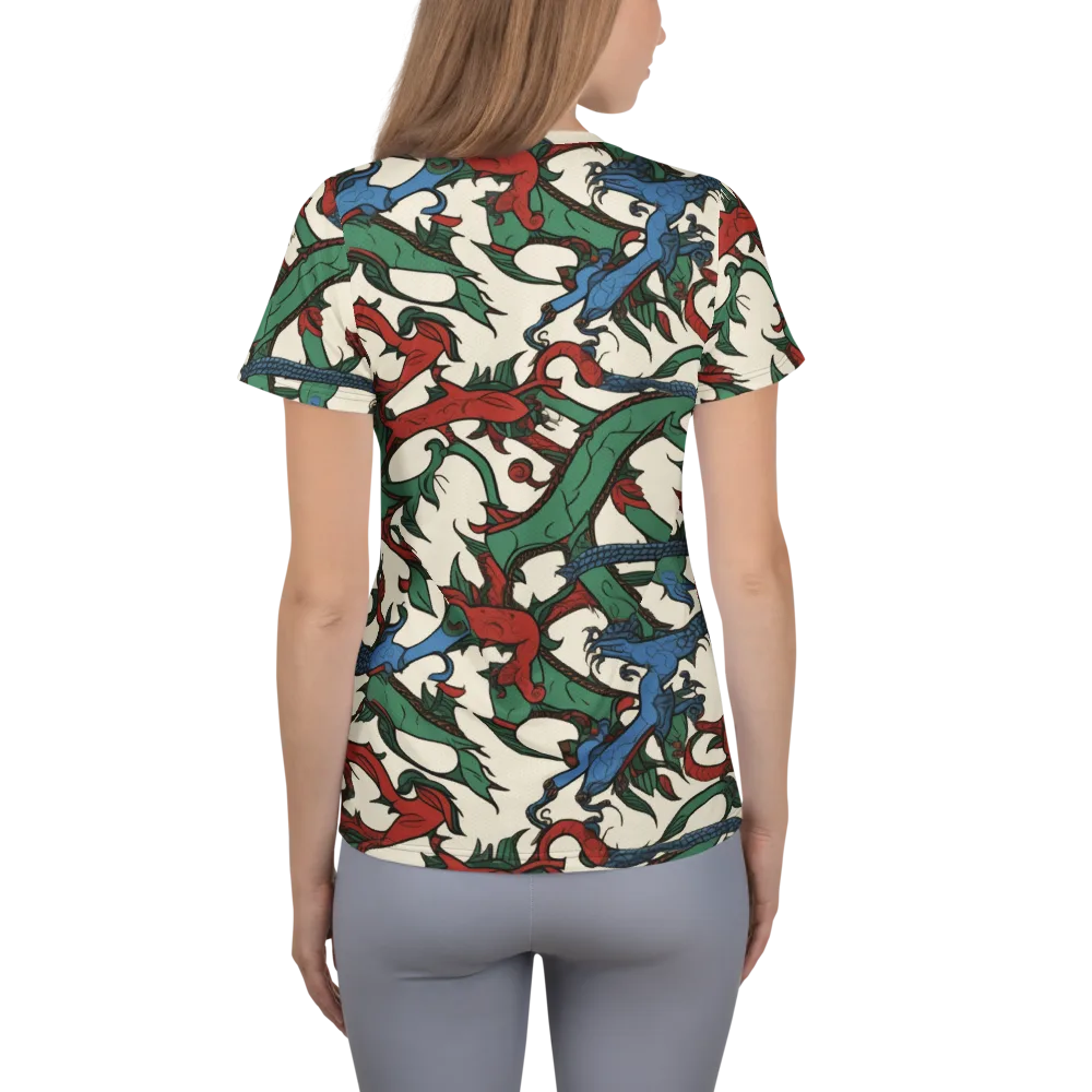 Dragonvine on Women's Athletic T-Shirt — Back
