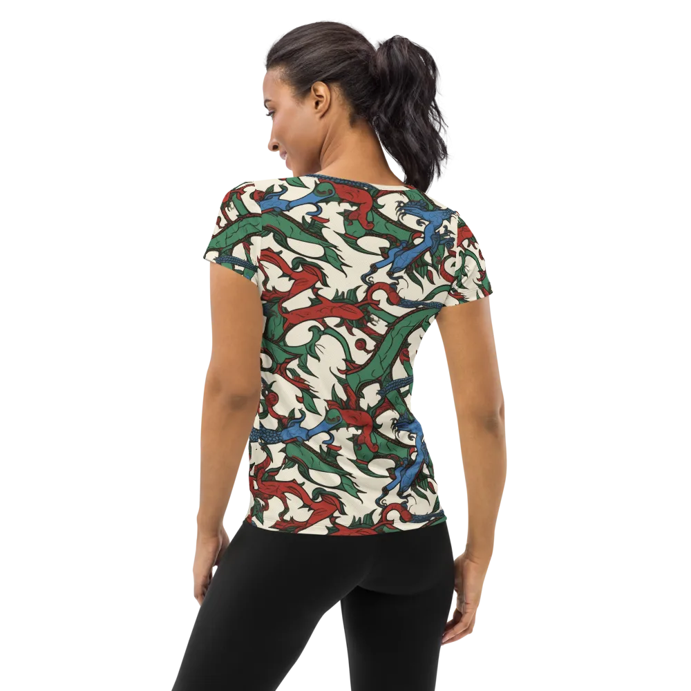 Dragonvine on Women's Athletic T-Shirt — Back