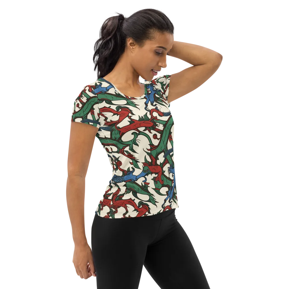 Dragonvine on Women's Athletic T-Shirt — Right