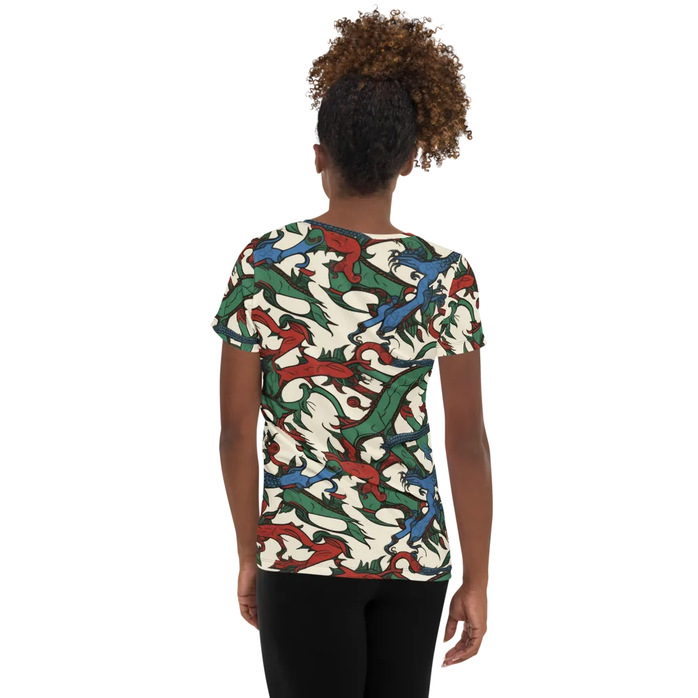 Dragonvine on Women's Athletic T-Shirt — Back