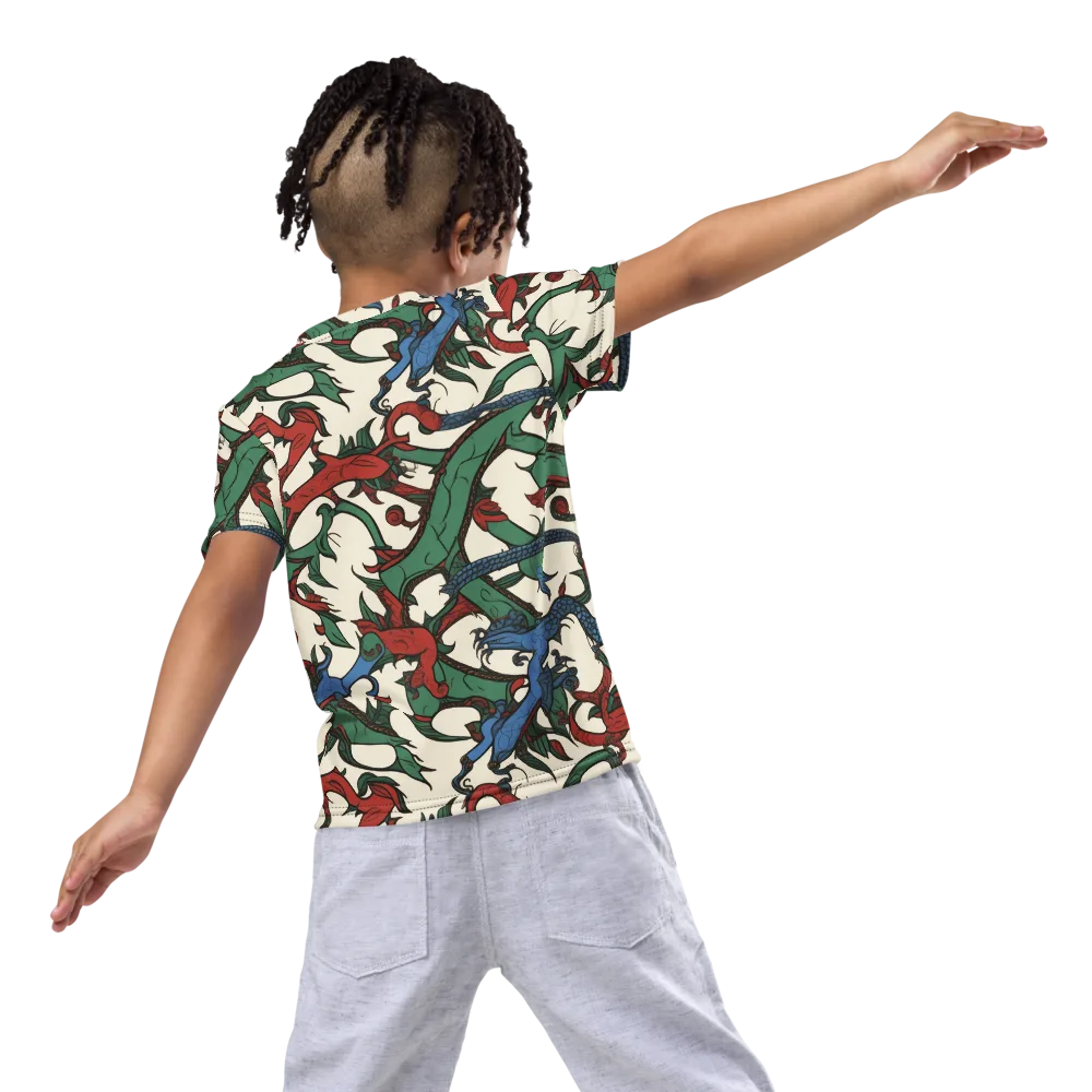 Dragonvine on Kids Crew Neck T-Shirt — Back