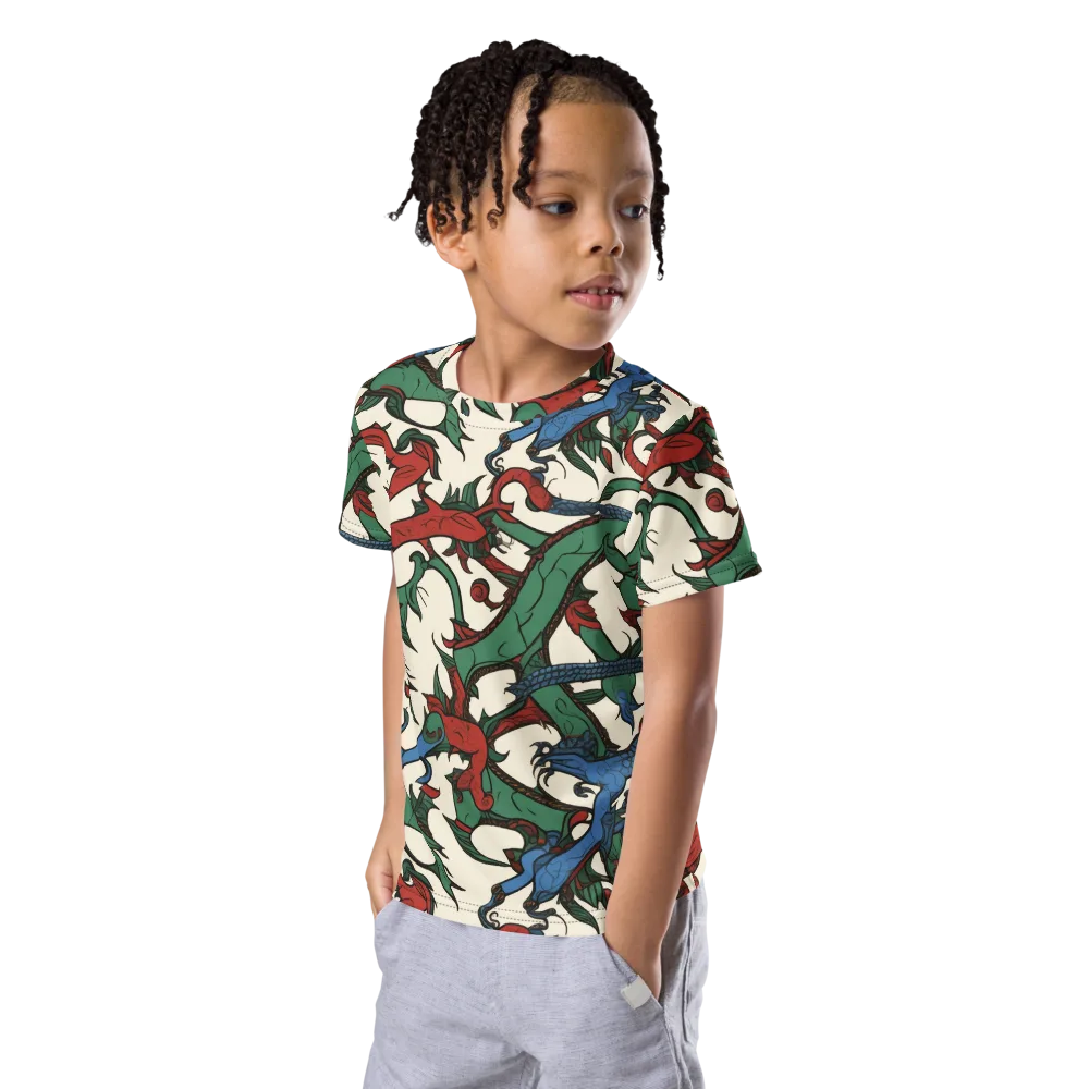 Dragonvine on Kids Crew Neck T-Shirt — Left Front