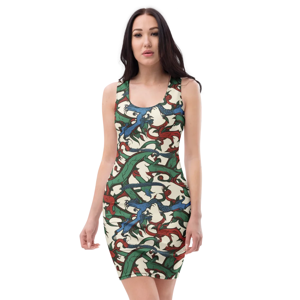 Dragonvine on Bodycon Dress — Front