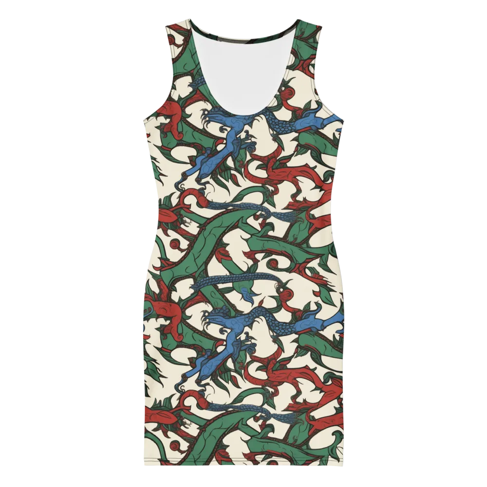 Dragonvine on Bodycon Dress — Front