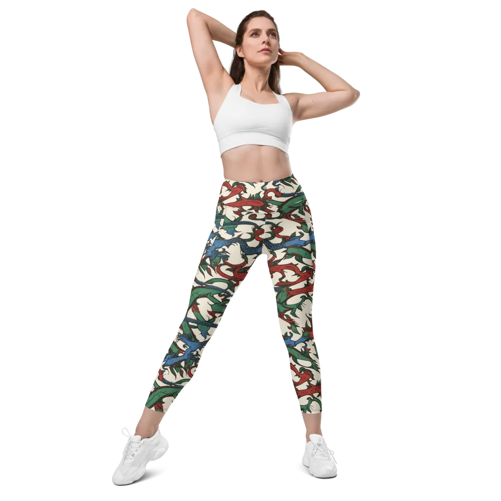 Dragonvine on Leggings with Pockets — Front