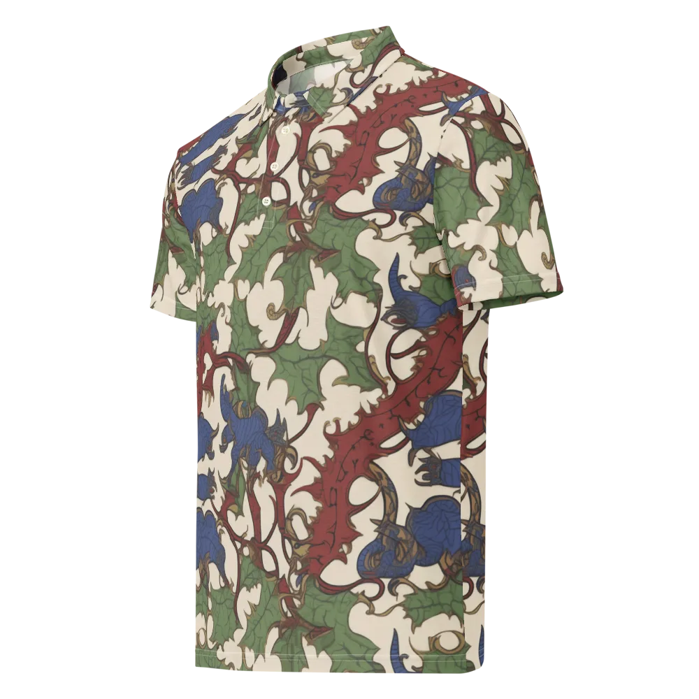 Verdant Wyverns on Men's Slim Fit Polo Shirt — Left Front