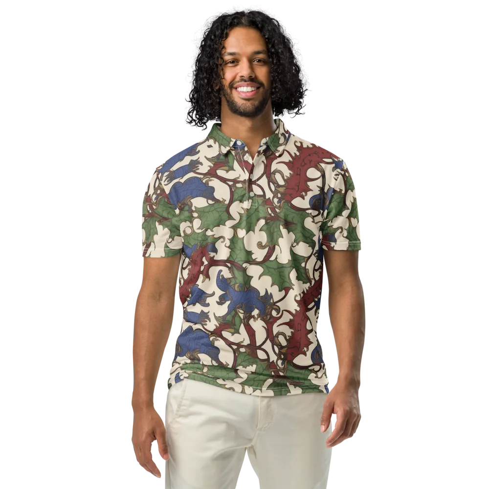 Verdant Wyverns on Men's Slim Fit Polo Shirt — Front