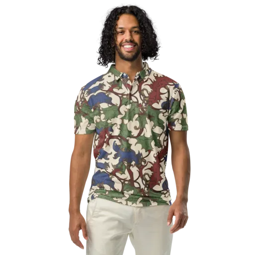 Verdant Wyverns on a Men's Slim Fit Polo Shirt