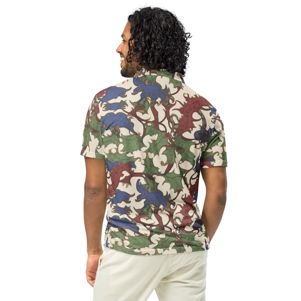 Verdant Wyverns on Men's Slim Fit Polo Shirt — Back