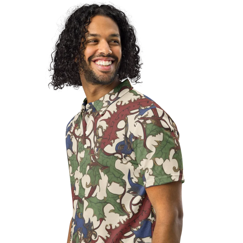 Verdant Wyverns on Men's Slim Fit Polo Shirt — Left Front