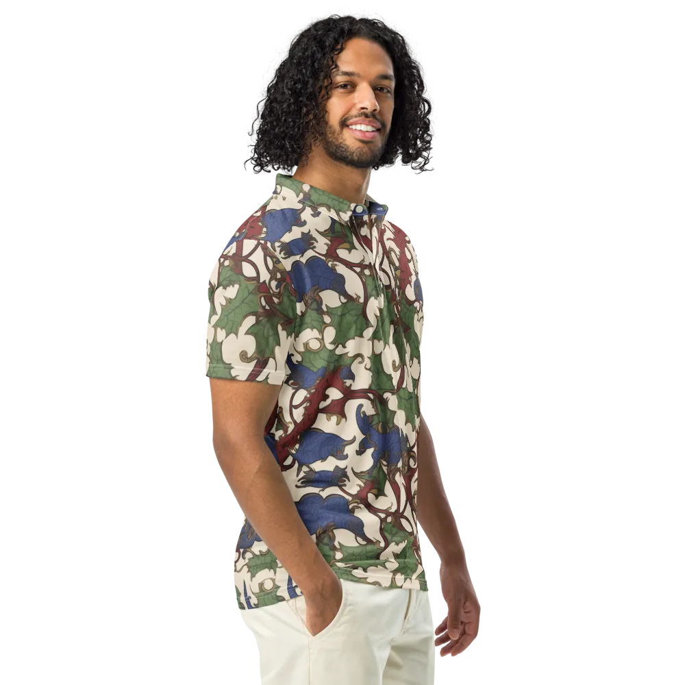 Verdant Wyverns on Men's Slim Fit Polo Shirt — Right Front