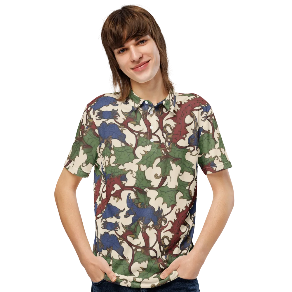 Verdant Wyverns on Men's Slim Fit Polo Shirt — Front