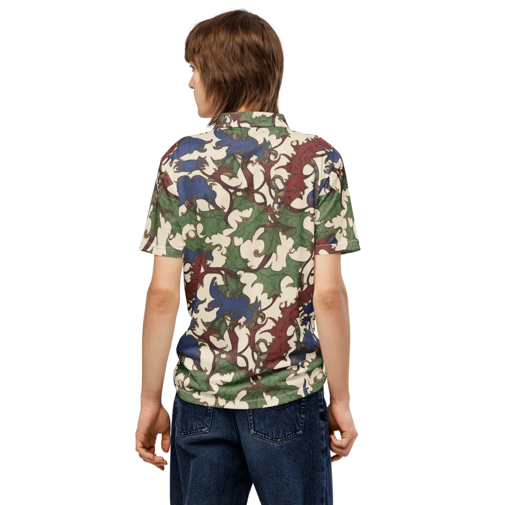 Verdant Wyverns on Men's Slim Fit Polo Shirt — Back