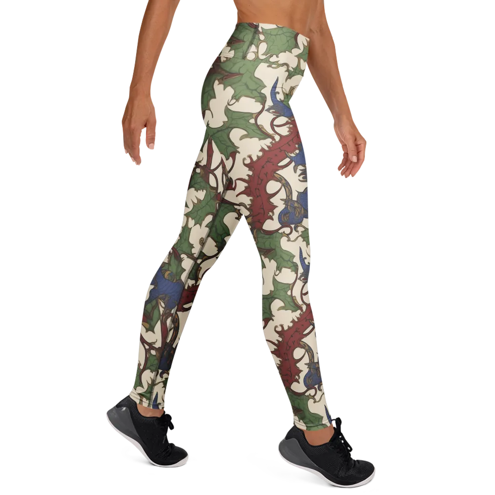Verdant Wyverns on Yoga Leggings — Right
