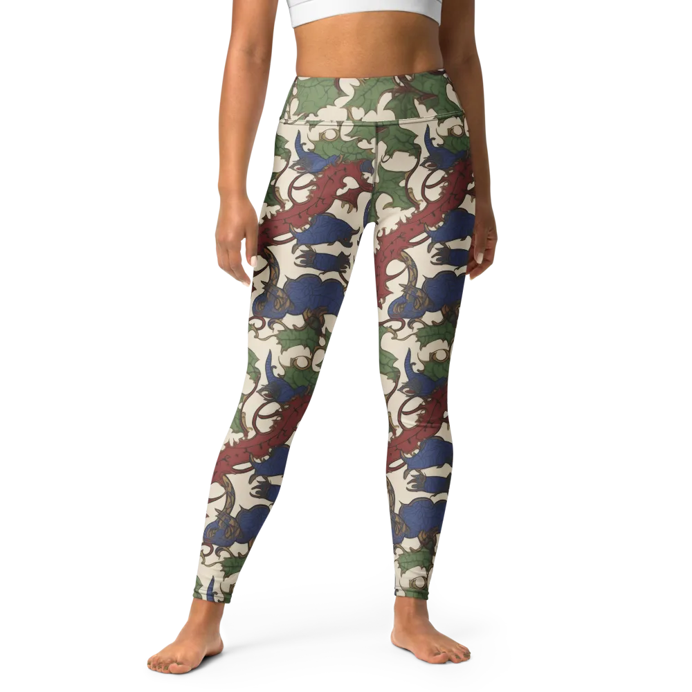 Verdant Wyverns on Yoga Leggings — Front