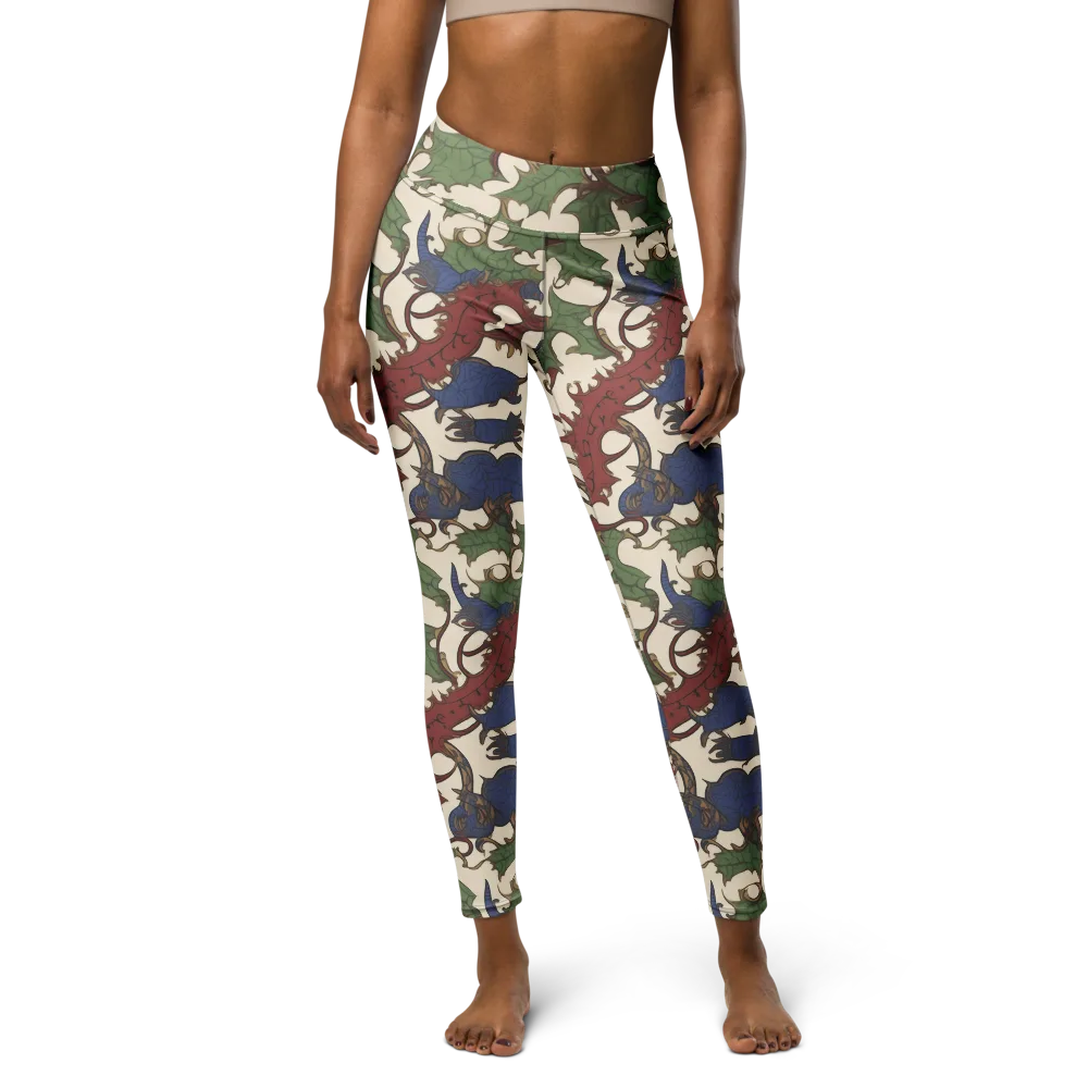 Verdant Wyverns on Yoga Leggings — Front