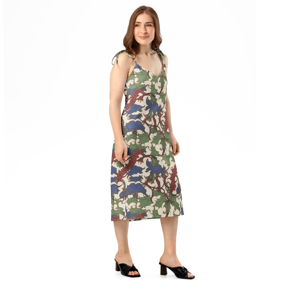 Verdant Wyverns on Slip Dress — Right Front