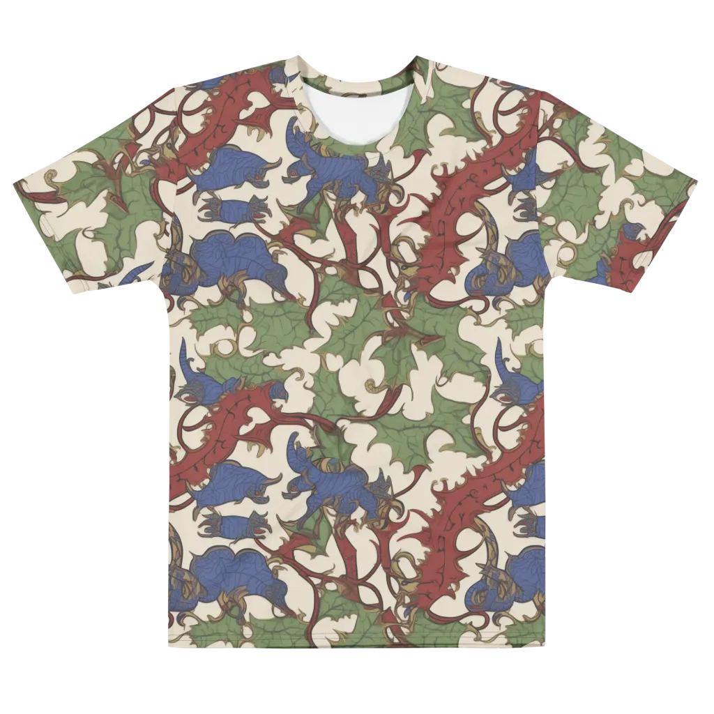 Verdant Wyverns on Men's Cotton Crew Neck T-Shirt — Front