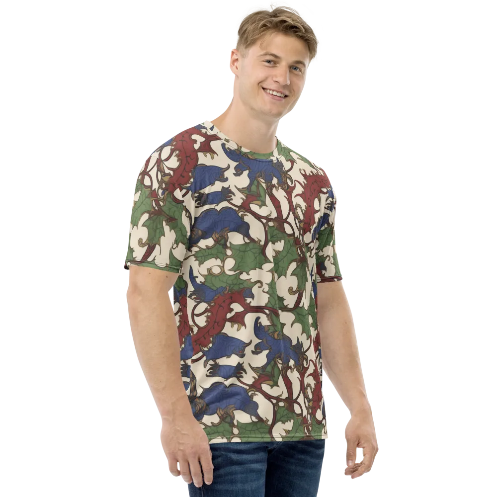 Verdant Wyverns on Men's Crew Neck T-Shirt — Right