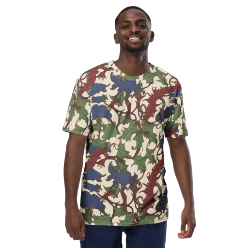 Verdant Wyverns on a Men's Crew Neck T-Shirt