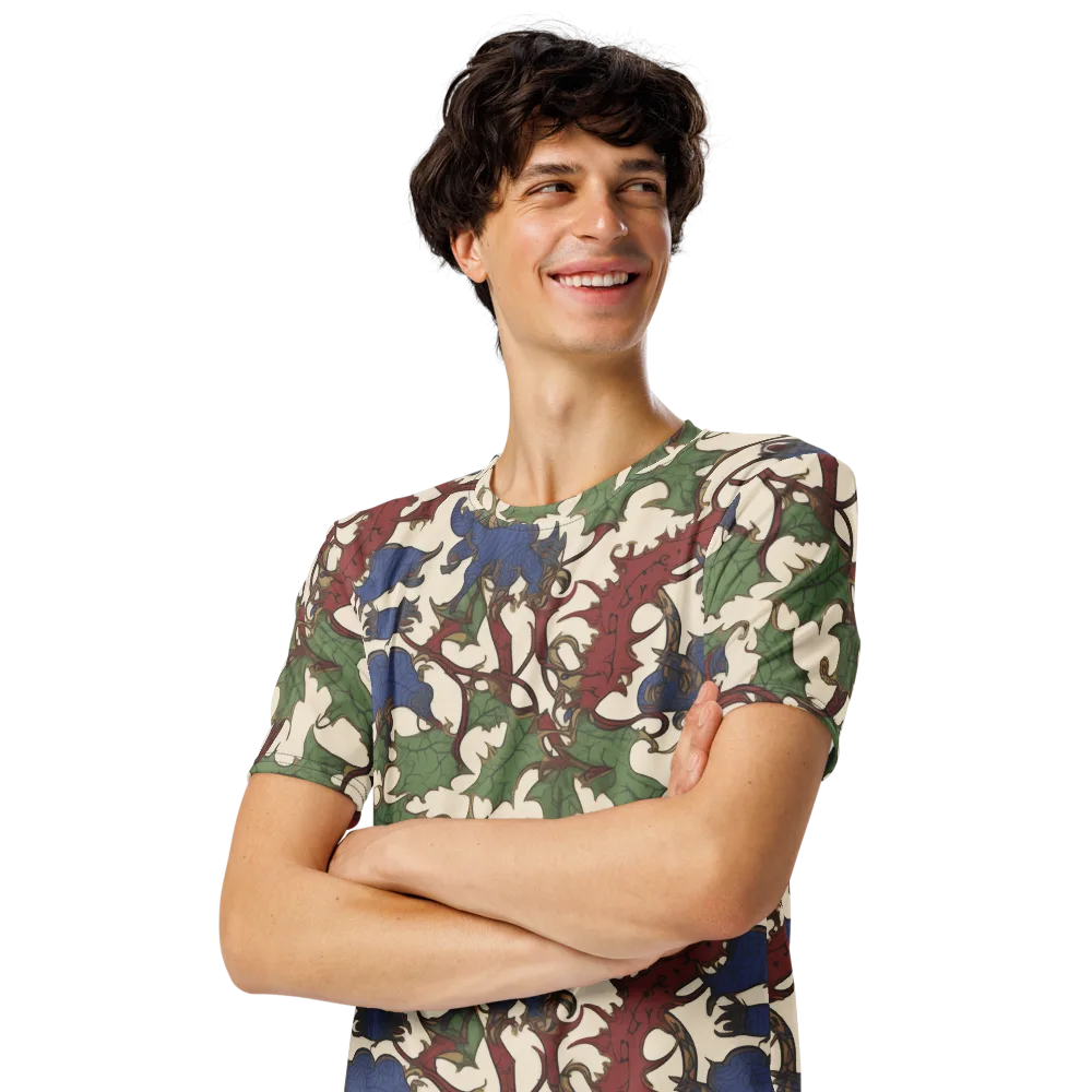 Verdant Wyverns on Men's Crew Neck T-Shirt — Left Front