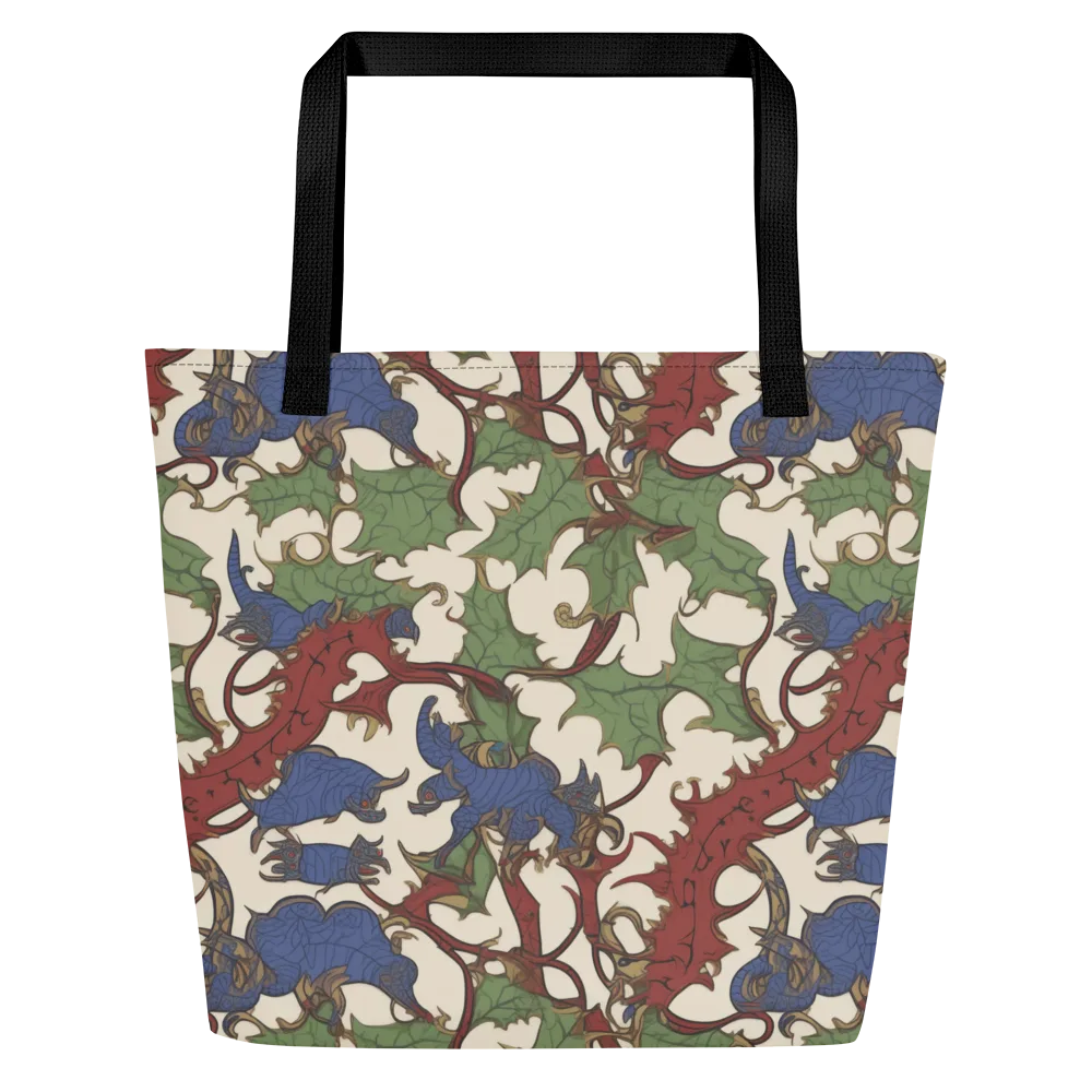 Verdant Wyverns on Large Tote Bag W/ Pocket — Front