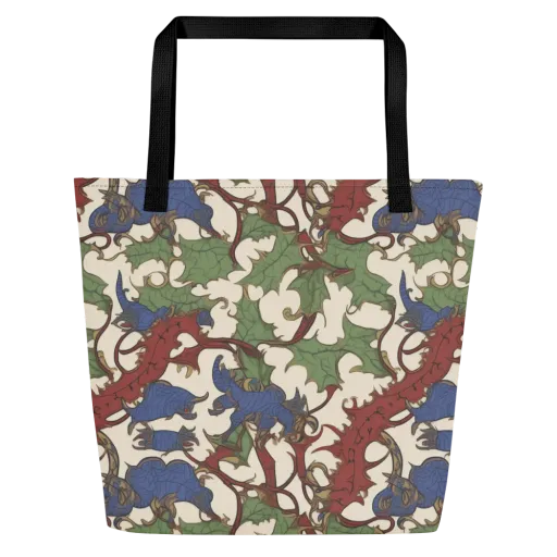 Verdant Wyverns on a Large Tote Bag W/ Pocket