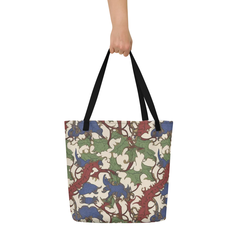 Verdant Wyverns on Large Tote Bag W/ Pocket — Front