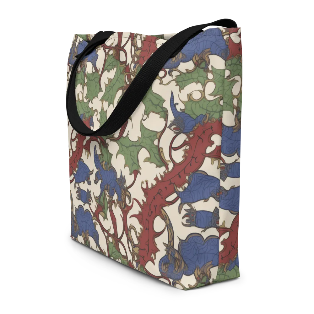 Verdant Wyverns on Large Tote Bag W/ Pocket — Front