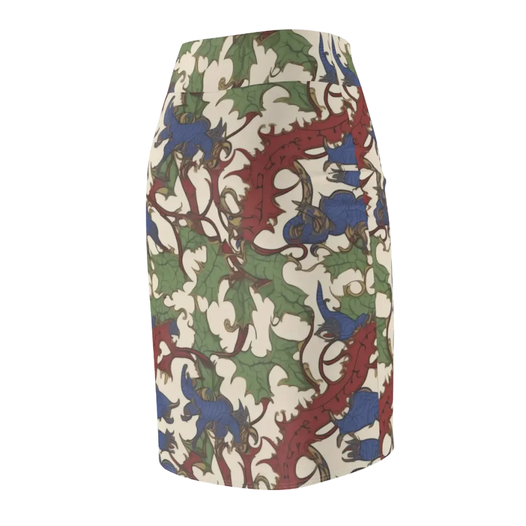 Verdant Wyverns on Pencil Skirt — Back Side