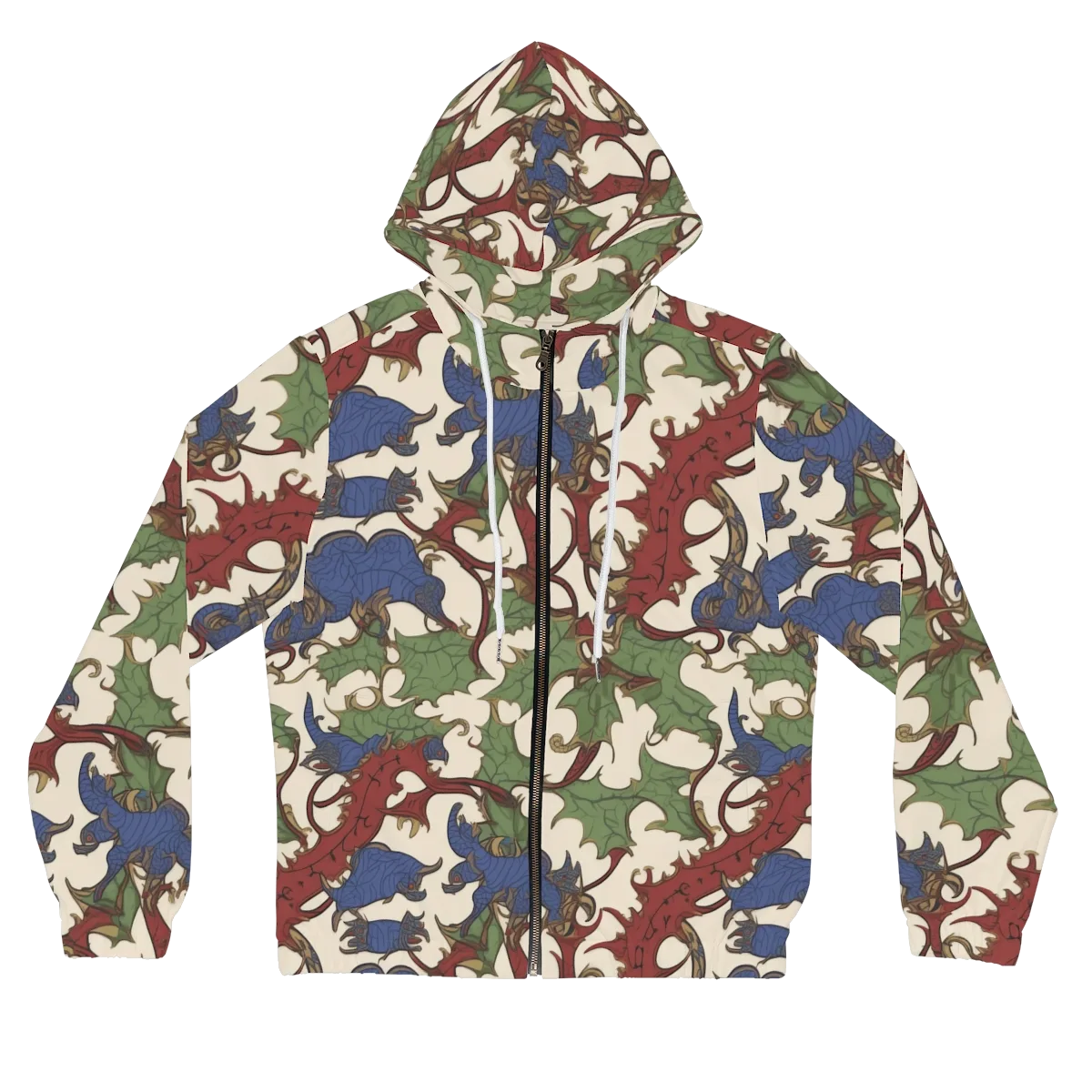 Verdant Wyverns on Women's Full-Zip Hoodie — Front