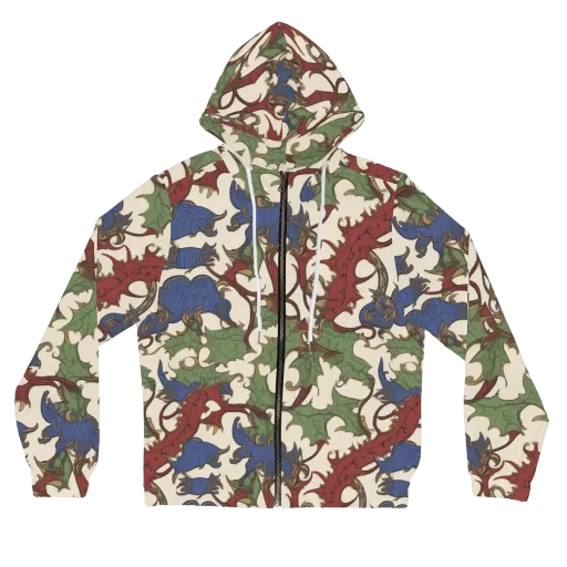 Verdant Wyverns on a Women's Full-Zip Hoodie
