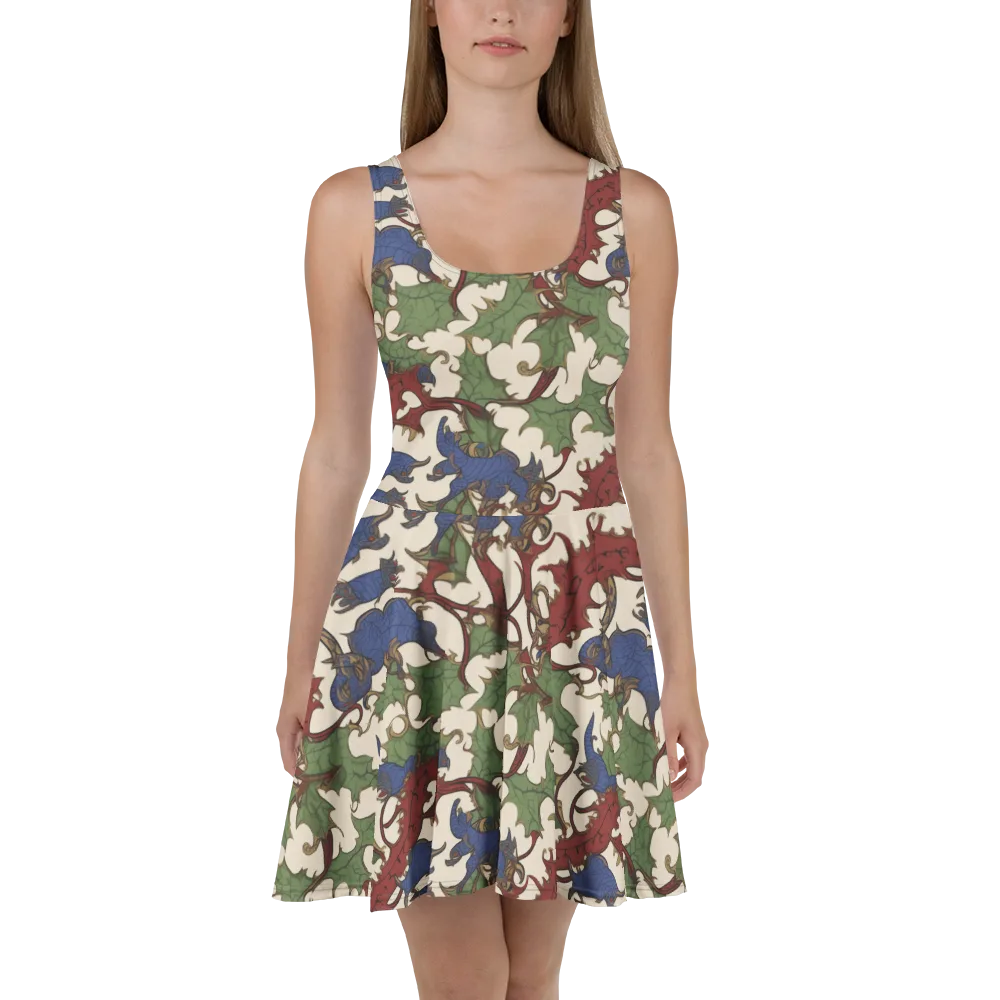 Verdant Wyverns on Skater Dress — Front
