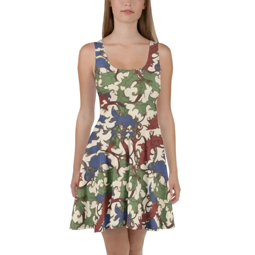 Verdant Wyverns on a Skater Dress