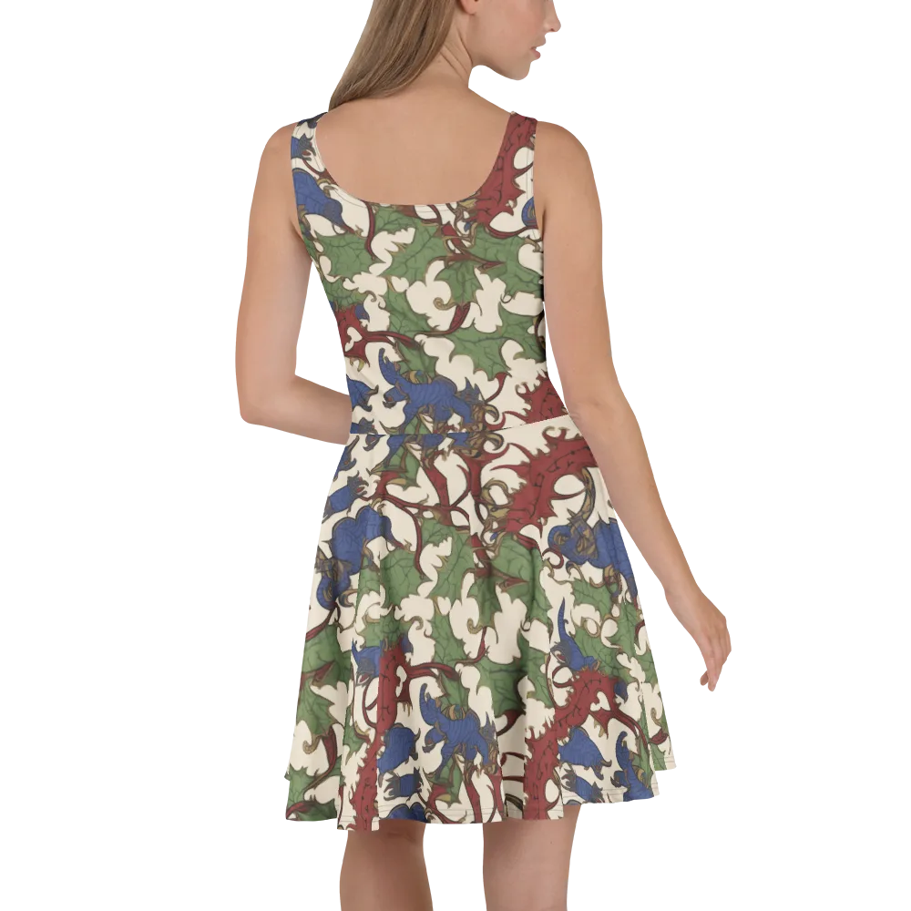 Verdant Wyverns on Skater Dress — Back
