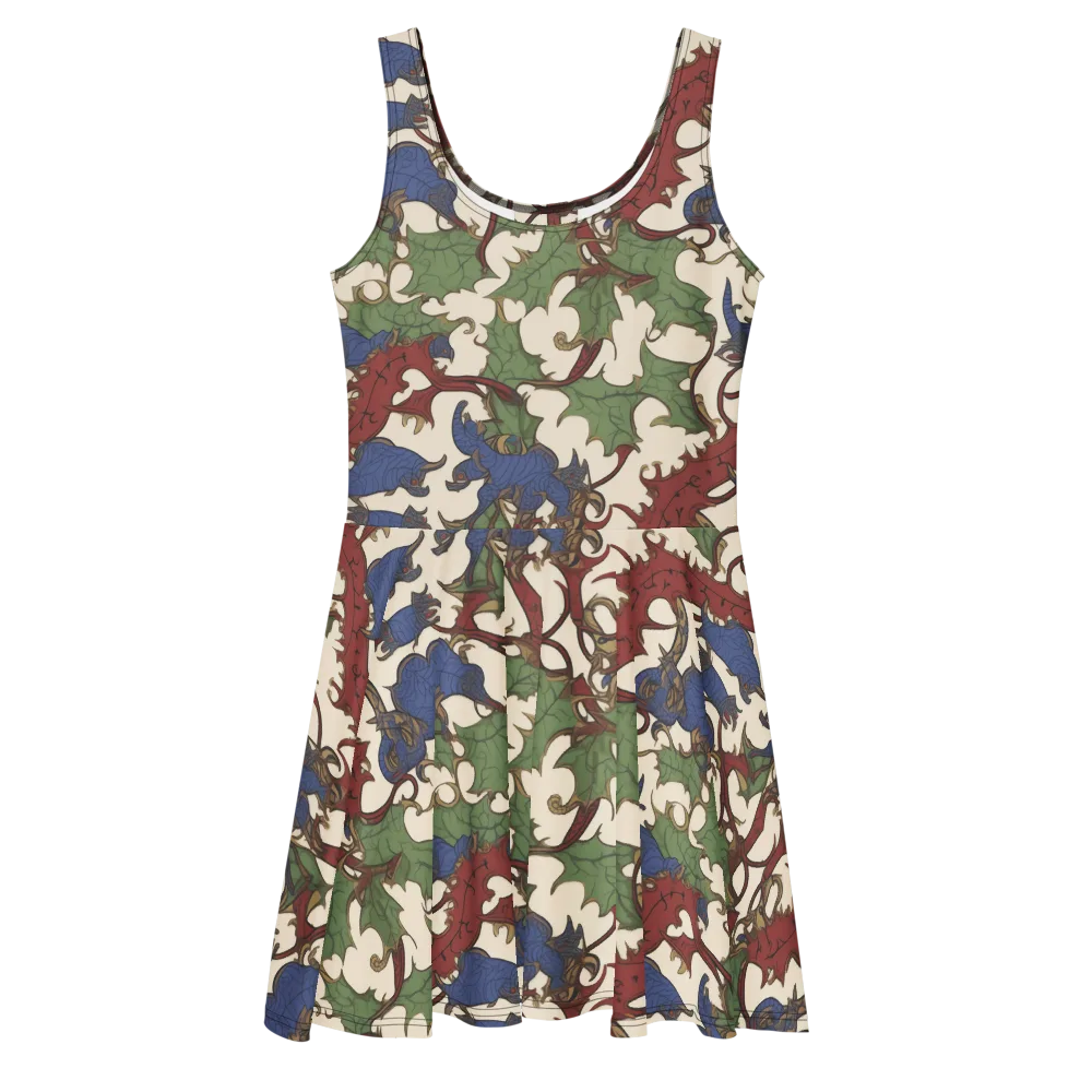 Verdant Wyverns on Skater Dress — Front
